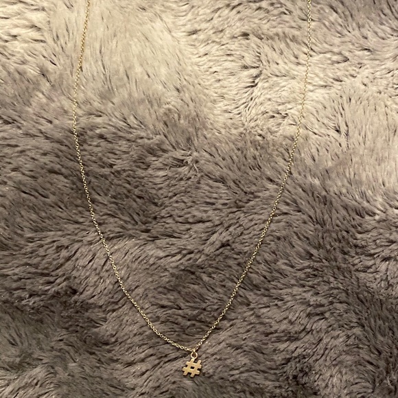 Sterling Silver Hashtag Dainty Necklace - Picture 2 of 2